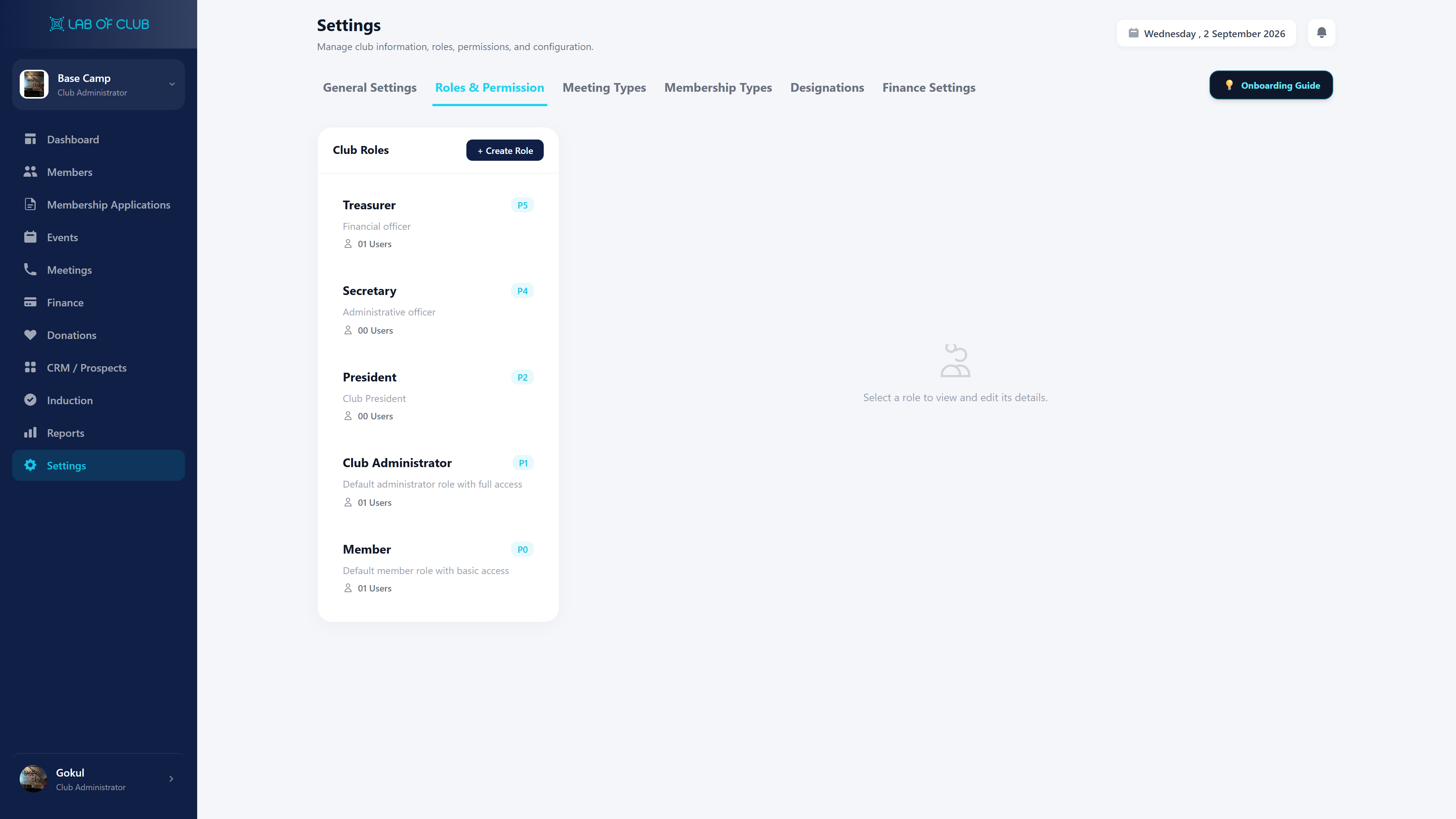 Roles & Permissions Live in Settings